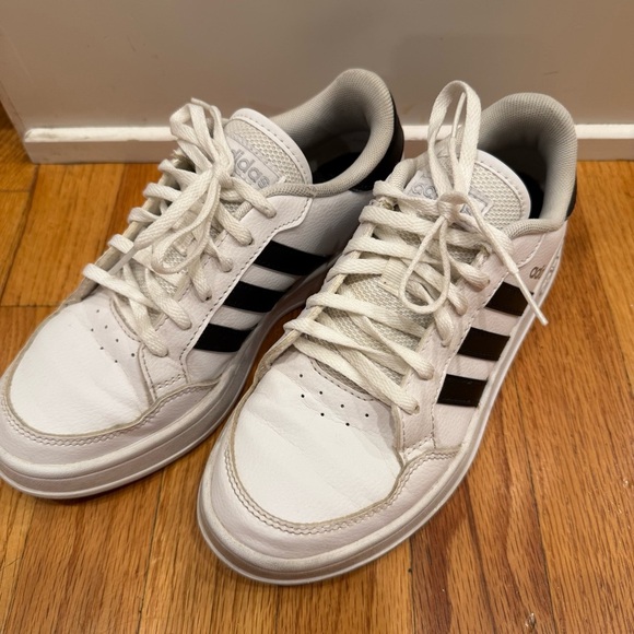 Adidas White and Black Sneakers Versatile Low-Top - Picture 2 of 10